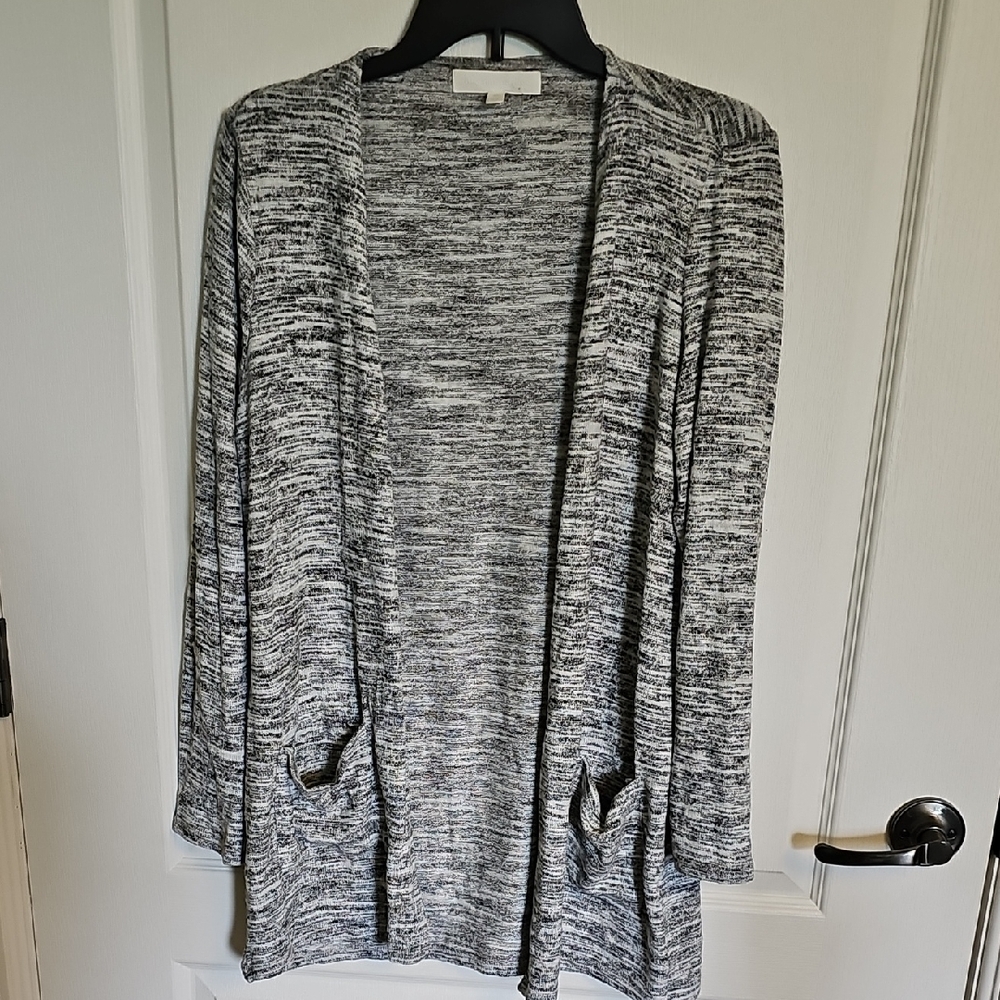 Adyson Parker Black and White Open-Front Cardigan